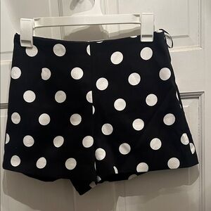 Zara Black and White Polka Dot High Waist Shorts